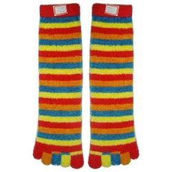 Clorized Stripe Five Toes Plumy Socks