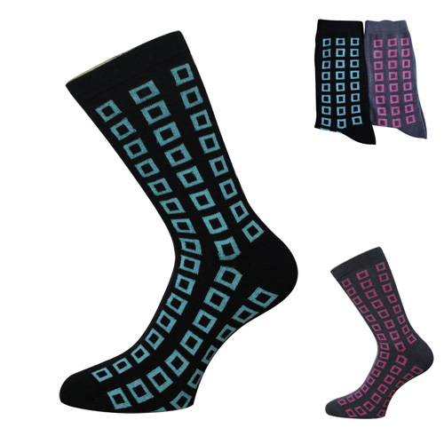 Boxes Men's Socks with Embroider logo