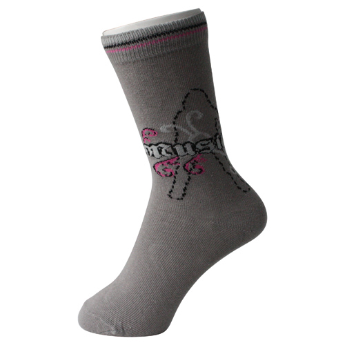 Grey Girl's Ankle Cotton Socks