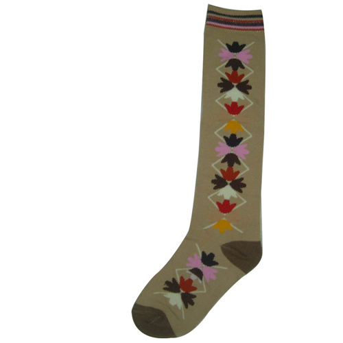 Ladies Knee High Jacquard Socks