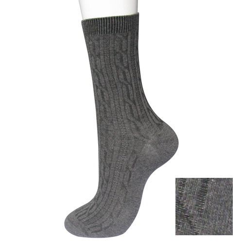 Grey and Pink Midcalf Socks