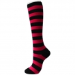 Ladies' Knee Socks Red Black Strips