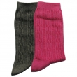 Grey and Pink Midcalf Socks