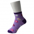 Purple Ankle Child Socks with Sunflower Parttern